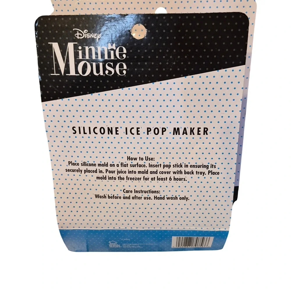 Disney Minnie Mouse Silicone Ice Pop Maker Red Character Mold Set of 4 New